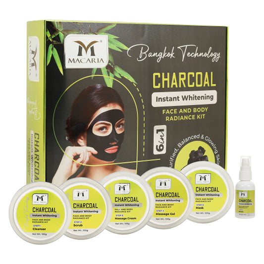 Macaria Radiance Charcoal Facial Kit, 500g + 50ml