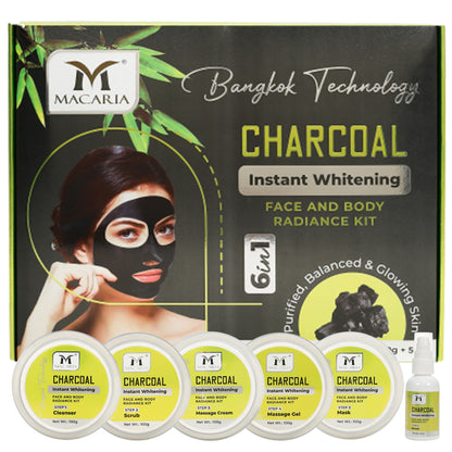 Macaria Radiance Charcoal Facial Kit, 500g + 50ml